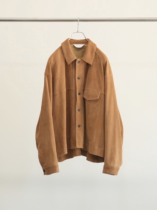ANCELLM SUEDE SHORT SHIRT JACKET BROWN