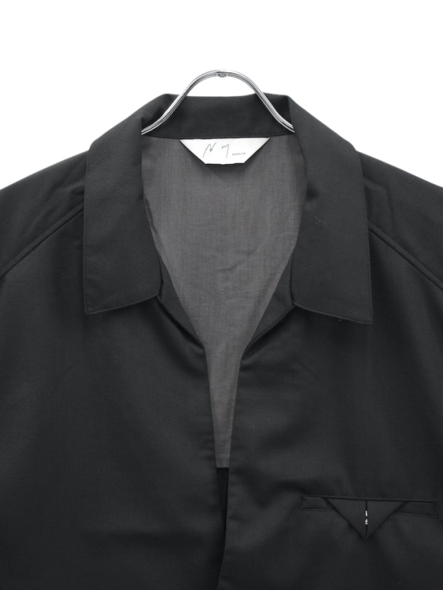 トップス ANCELLM 25AW WASH WOOL LONG SHIRT black ANCELLM WASH WOOL LONG SHIRT BLACK 2025AW 通販ページ octavia
