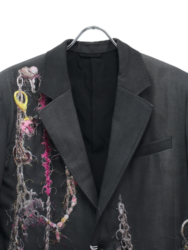 EMBROIDERED CHAIN TAILORED JACKET グレーS EMBROIDERED CHAIN TAILORED JACKET brown - IDIOME | ONLINE
