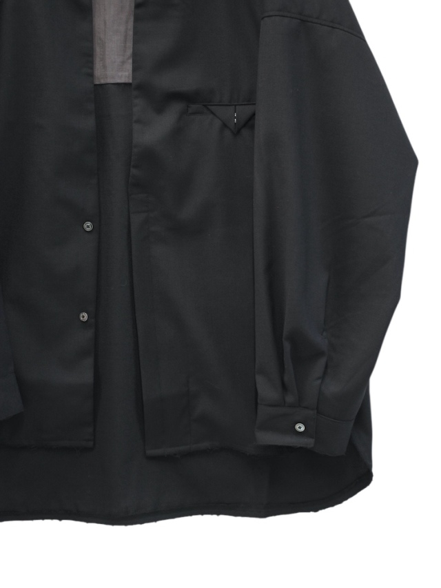 ANCELLM WASH WOOL LONG SHIRT BLACK 2025AW 通販ページ octavia
