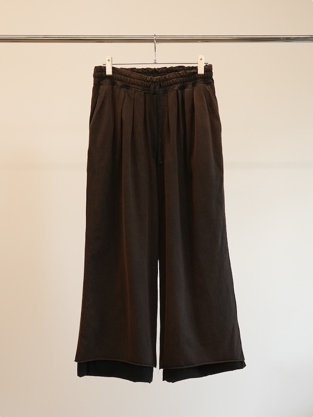 1 ANCELLM CUT OFF SLIT TUCK SLACKS BLACK
