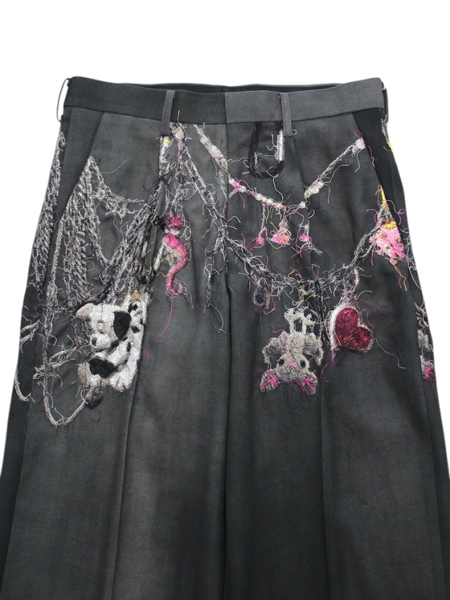 doublet EMBROIDERED CHAIN TAILORED TROUSERS CHARCOAL 通販