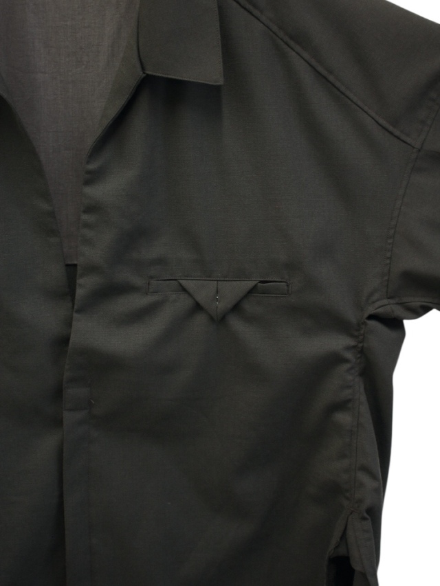 トップス ancellm 25aw WASH WOOL LONG SHIRT(OLIVE) WASH WOOL LONG SHIRT(OLIVE) – ANCELLM