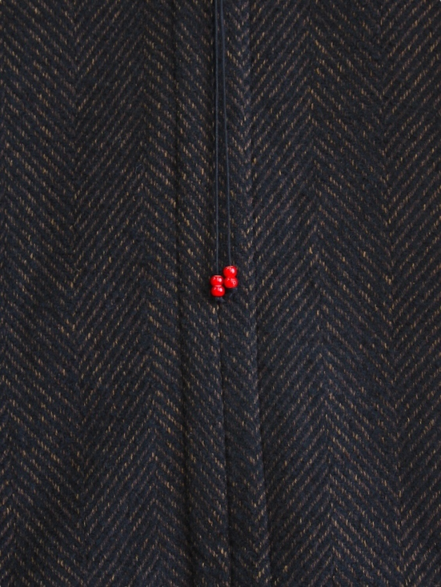 ANCELLM DAMAGE WOOL HERRINGBONE COVER ALL BROWN/BLACK 2025AW 通販