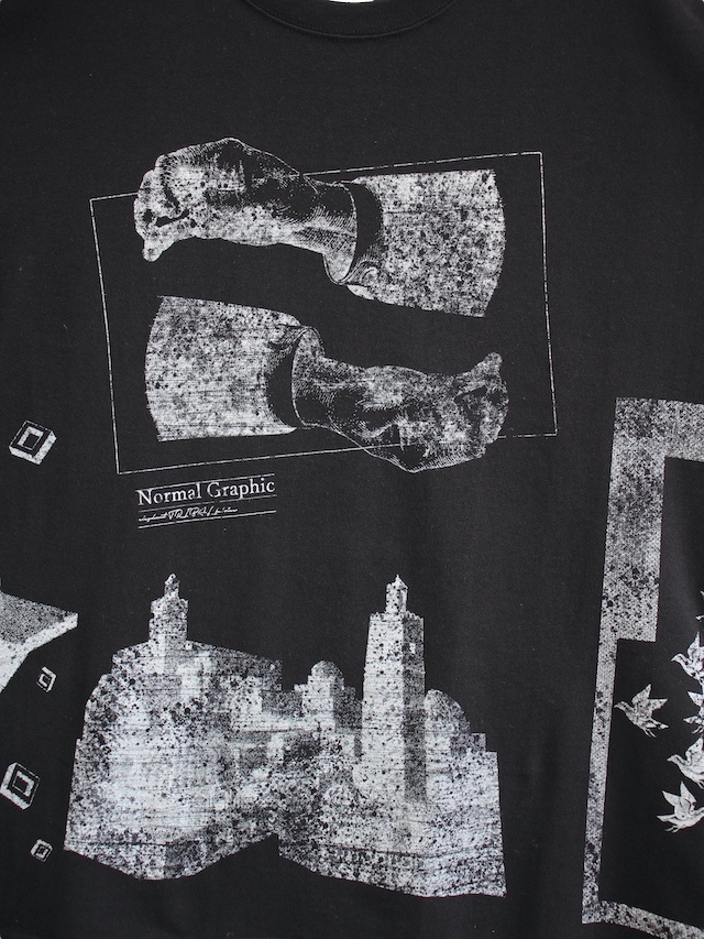 ★elephant fabricsエレファブ １店舗限定 思想家 手刷りTシャツ elephant TRIBAL fabrics Normal Graphic T BLACK 通販 商品