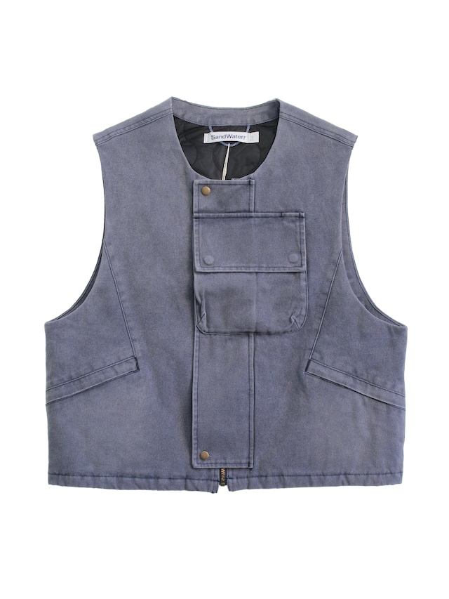 SandWaterr ORGANIZED WORK PUFF VEST / CANVAS COTTON NAVY 通販商品 