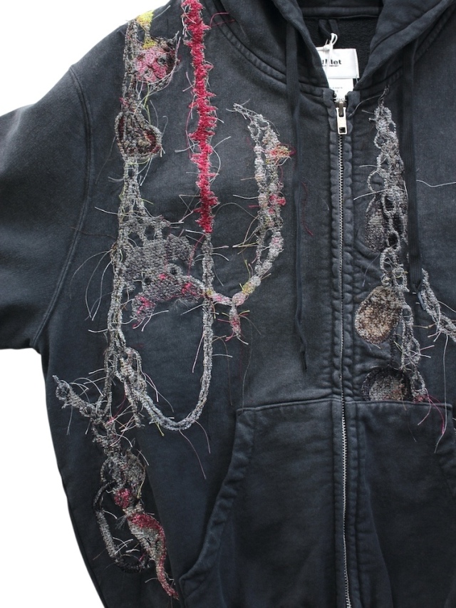 doublet EMBROIDERED CHAIN ZIP-UP HOODIE GREY 通販商品ページ