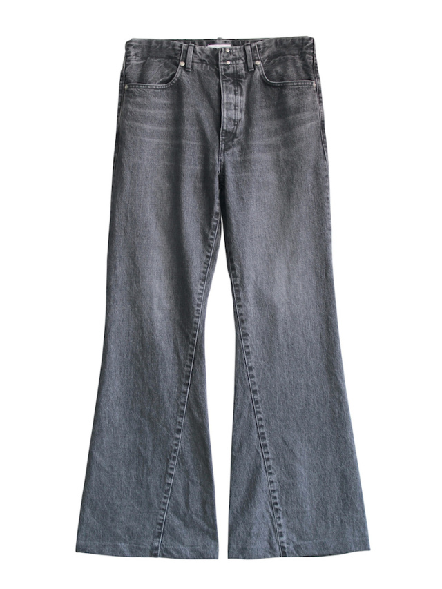 TANAKA FLARE JEAN TROUSERS GRAY 2025AW