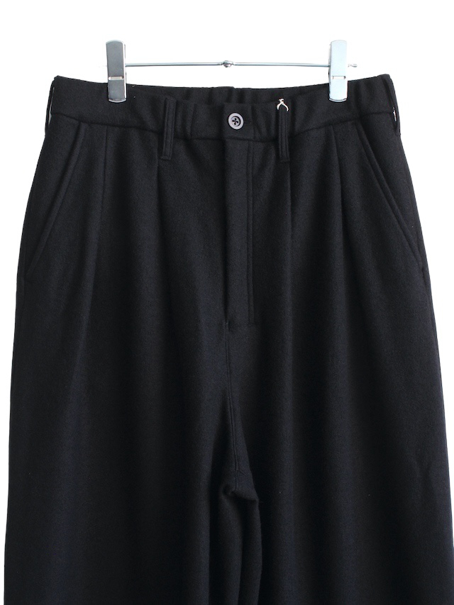ANCELLM/アンセルム WOOL WIDE EASY TUCK SLACKS BLACK 公式通販 