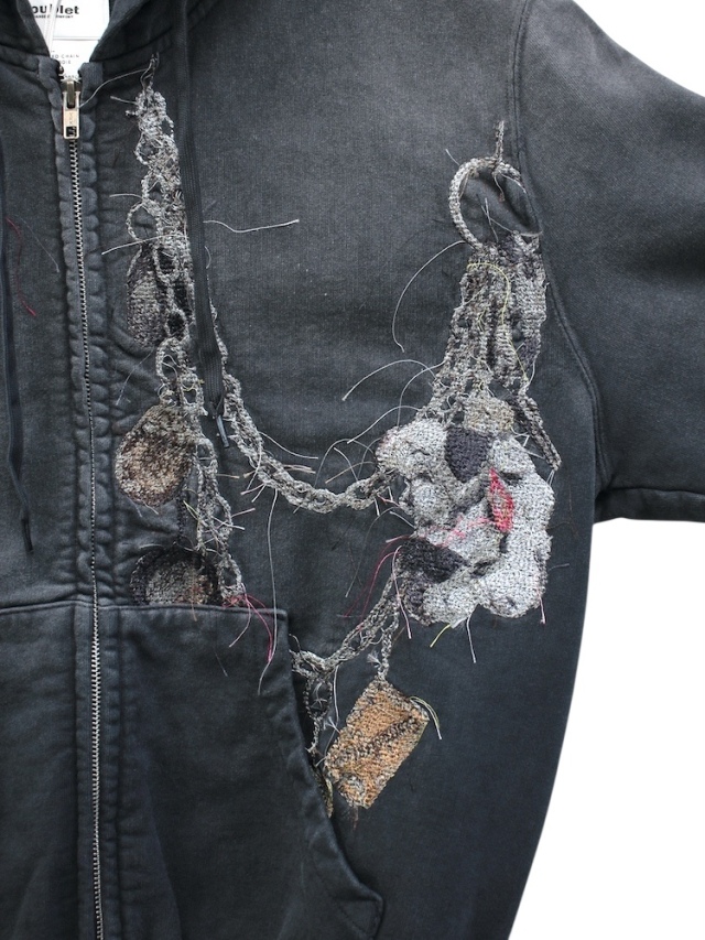 doublet EMBROIDERED CHAIN ZIP-UP HOODIE GREY 通販商品ページ