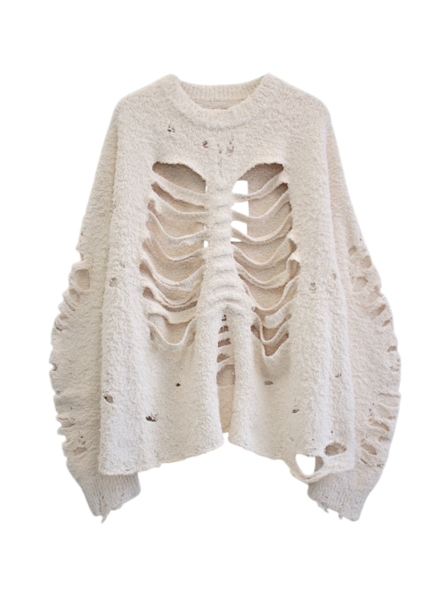 doublet RIBCAGE KNIT PULLOVER IVORY 2025AW