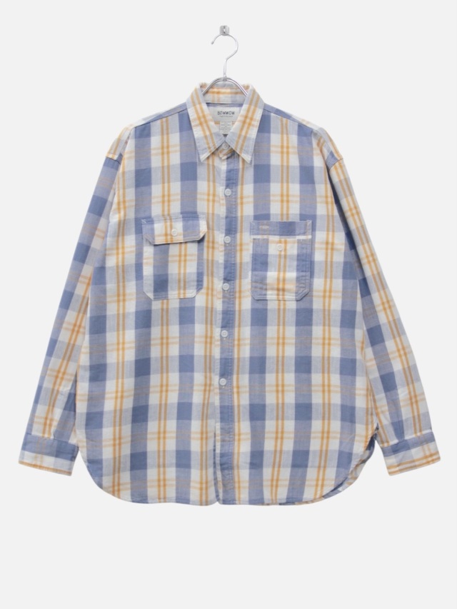 BOWWOW UNIQUE POCKET CHECKED FLANNEL SHIRT YELLOW/BLUE 2026SS