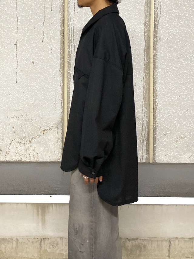 トップス ANCELLM 25AW WASH WOOL LONG SHIRT BLACK ANCELLM WASH WOOL LONG SHIRT BLACK 2025AW 通販ページ octavia