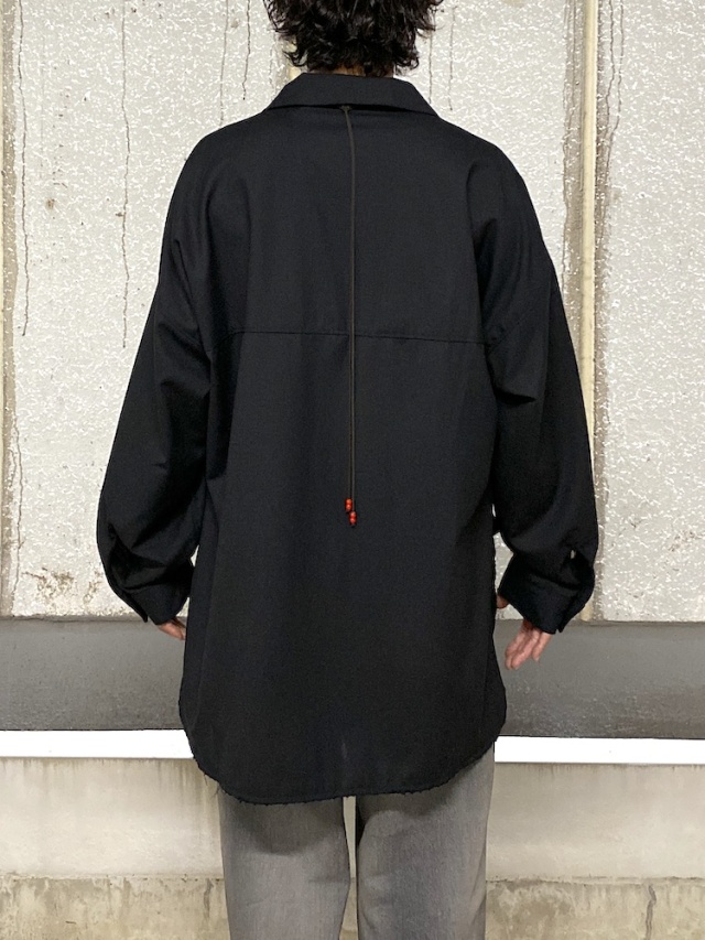 ADEAM ルウィットシャツ　ブラック ANCELLM WASH WOOL LONG SHIRT BLACK 2025AW 通販ページ octavia