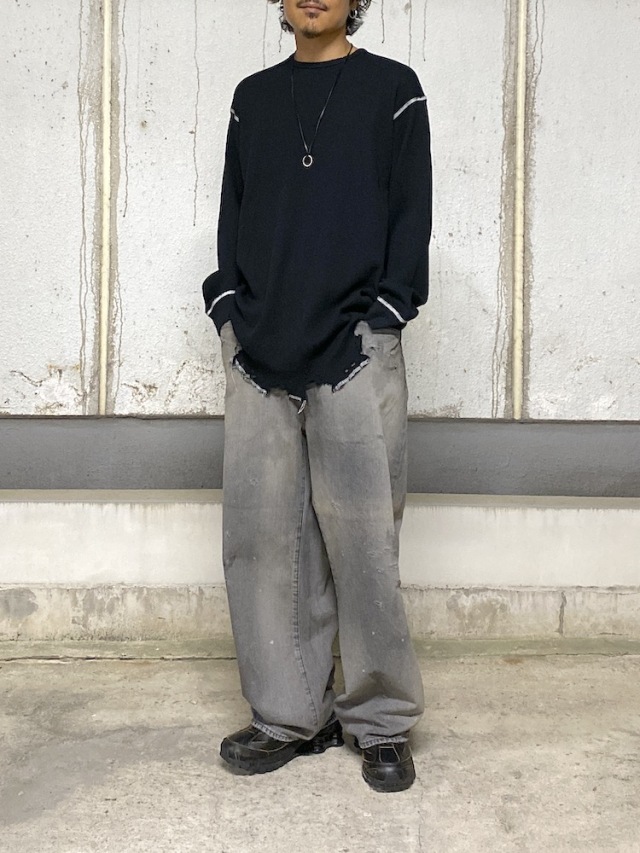 ANCELLM DENIM WIDE SLACKS BLACK 2025AW 通販ページ octavia