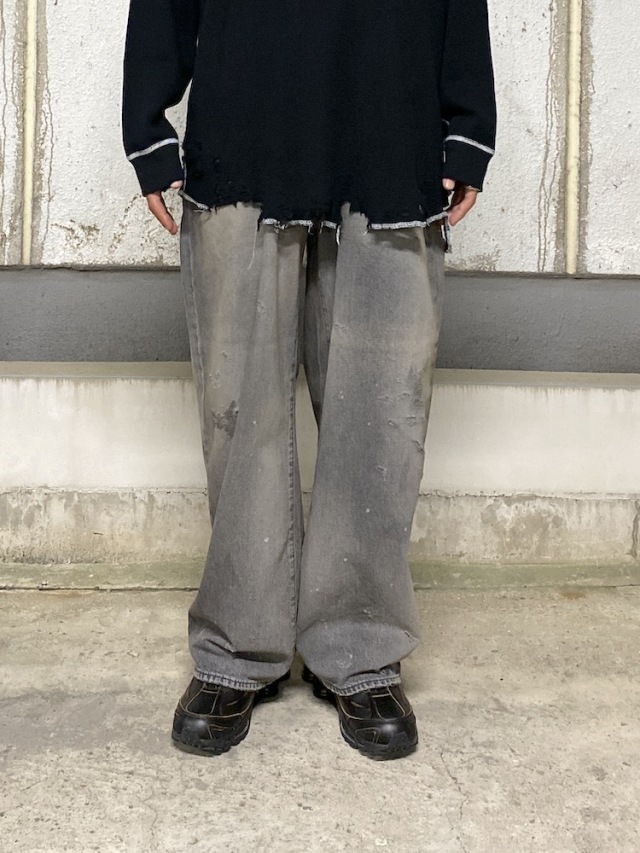 パンツ ANCELLM DENIM WIDE SLACKS(BLACK) 1 ANCELLM - DENIM WIDE SLACKS | BLACK | デニムパンツ | NapsNote