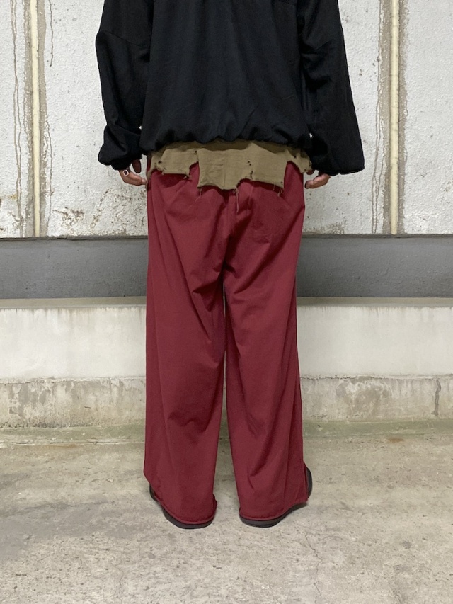 ANCELLM DRAPE WIDE EASY CUT SLACKS RED 2025AW 通販ページ
