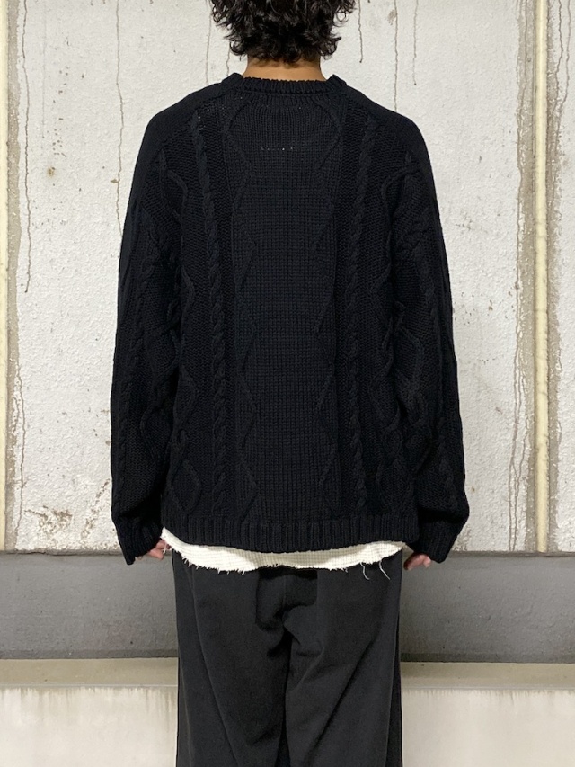 トップス 25aw ANCELLM CABLE STICH KNIT(BLACK) 2 CABLE STICH KNIT(BLACK) – ANCELLM