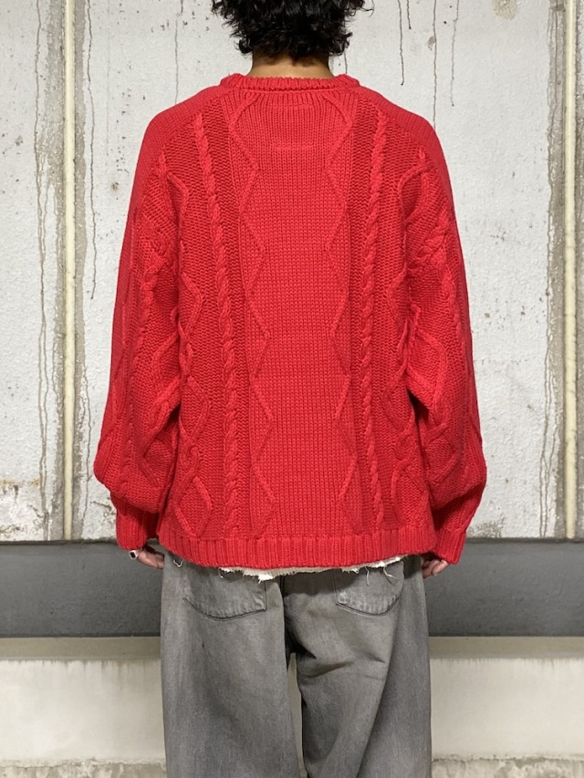 ANCELLM CABLE STITCH KNIT RED 2025AW 通販ページ octavia[オクタヴィア]