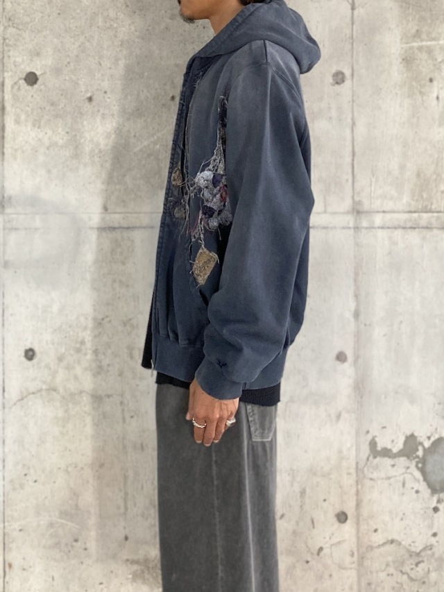 doublet EMBROIDERED CHAIN ZIP-UP HOODIE GREY 通販商品ページ