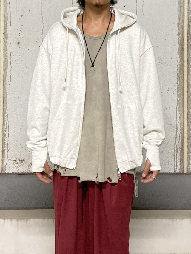 arenotis Heavyweight Gathered Hem Zip-Up Hoodie GRAY 2025AW
