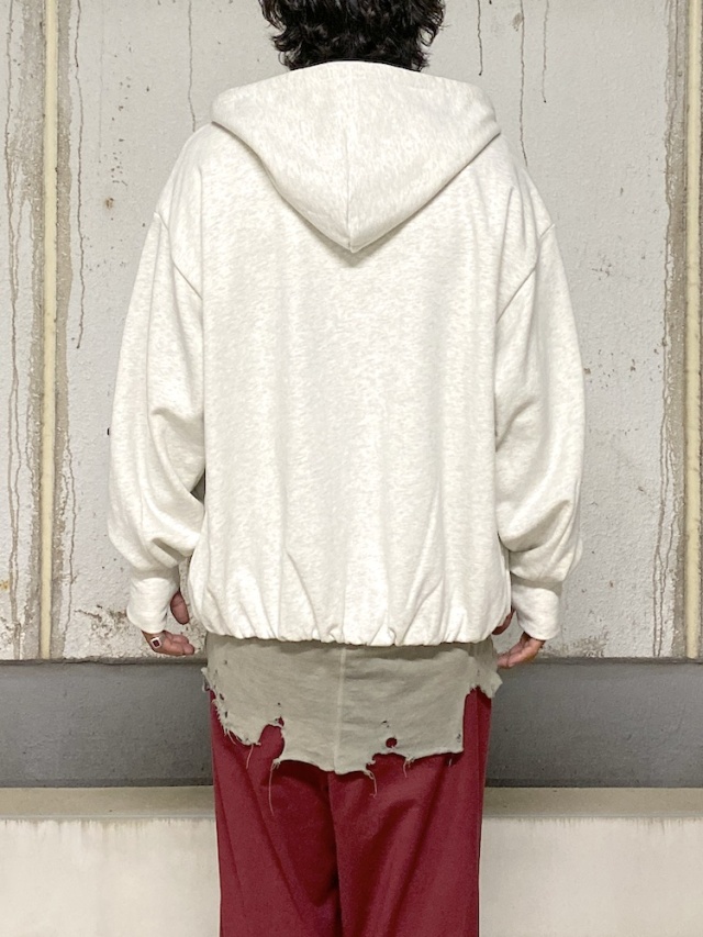 arenotis Heavyweight Gathered Hem Zip-Up Hoodie GRAY 2025AW