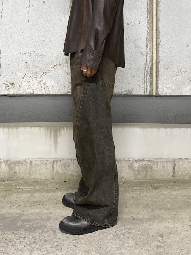NVRFRGT 3D TWISTED WIDE LEG JEANS MAD FADED BLACK 通販 商品