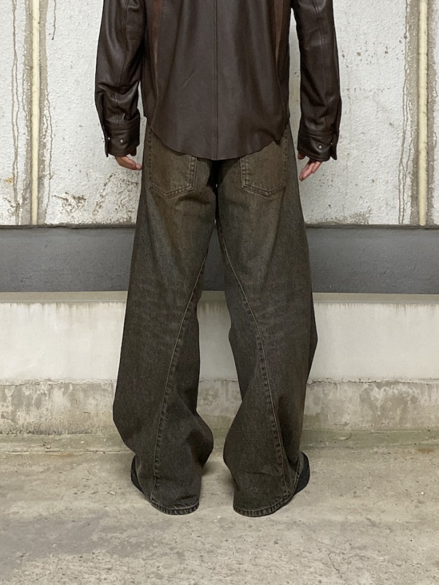 NVRFRGT 3D TWISTED WIDE LEG JEANS MAD FADED BLACK 通販 商品