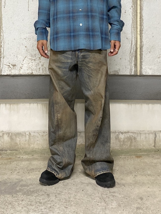 NVRFRGT 3D TWISTED WIDE LEG JEANS MAD FADED INDIGO 通販 商品