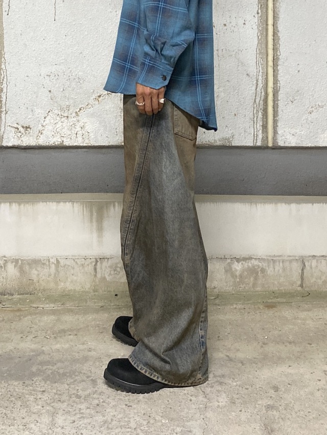 NVRFRGT 3D TWISTED WIDE LEG JEANS MAD FADED INDIGO 通販 商品