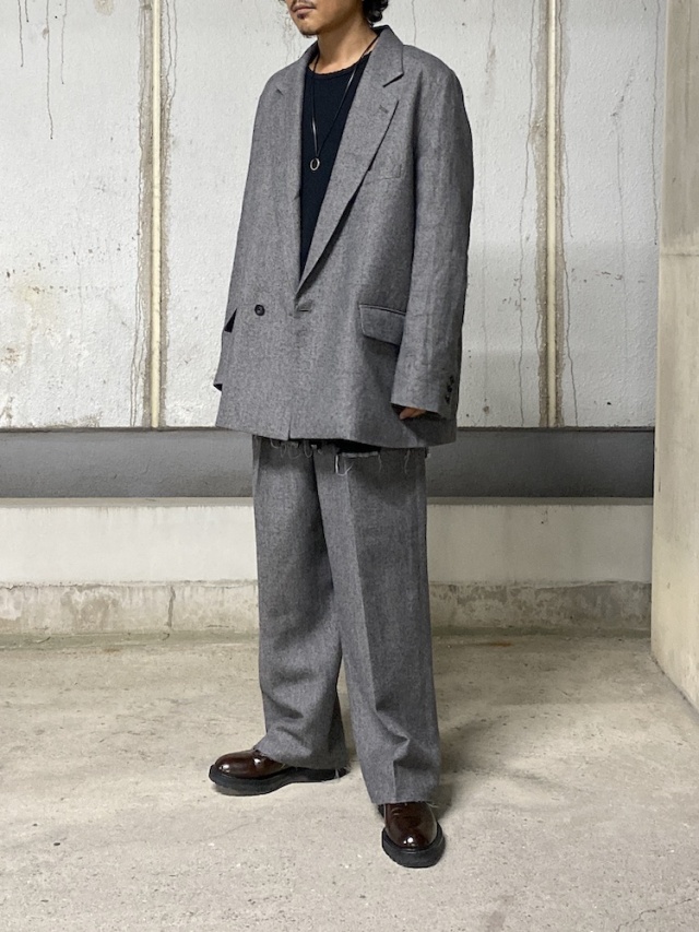 ANCELLM SEMI-DOUBLE TAILORED JACKET GRAY 2025AW 通販ページ