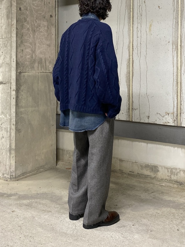 パンツ ANCELLM 25aw SHRINK WOOL WIDE SLACKS SHRINK WOOL WIDE SLACKS(BLACK) – ANCELLM