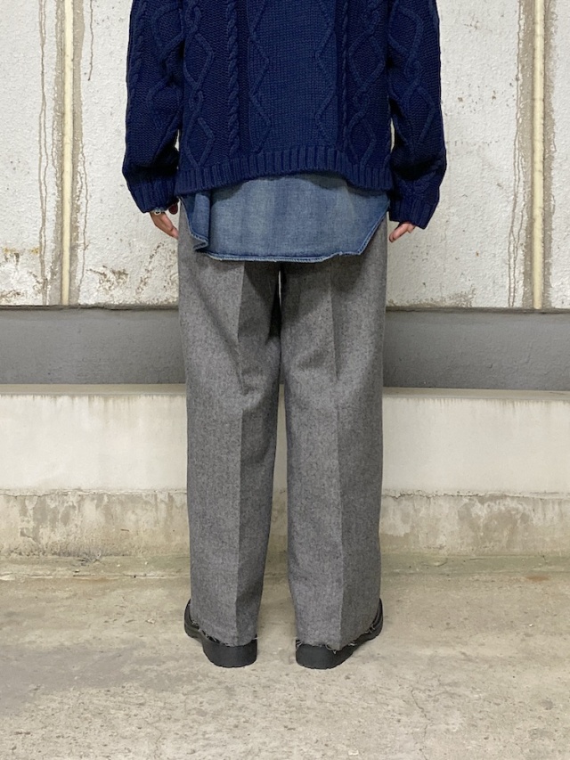 ANCELLM SHRINK WOOL WIDE SLACKS GRAY 2025AW 通販ページ