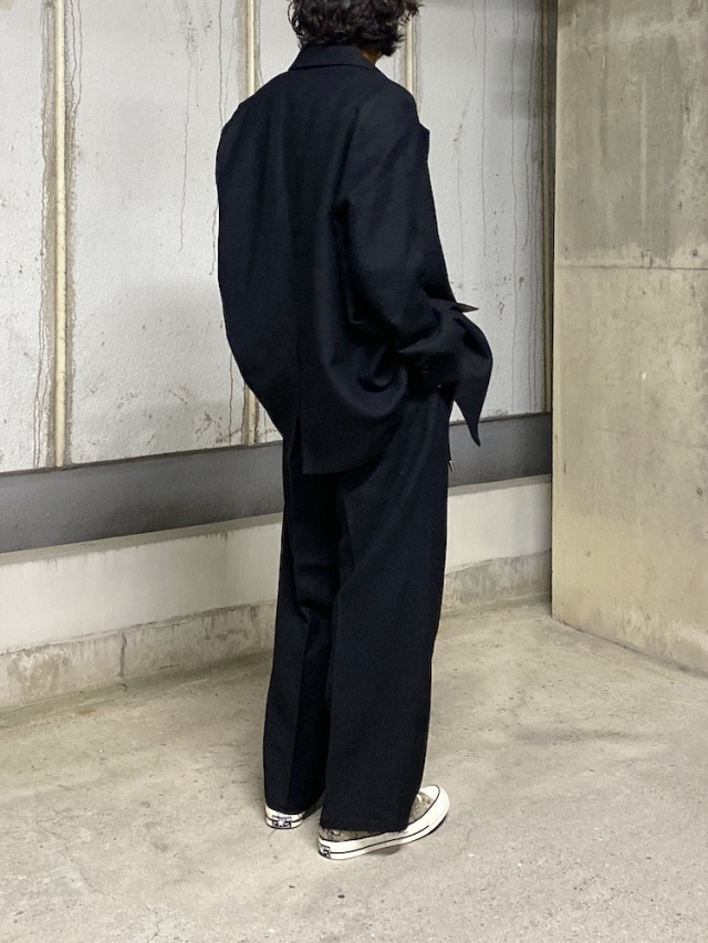 ANCELLM（アンセルム） WOOL WIDE SLACKS WOOL DAMAGE WIDE SLACKS ANC-PT47-A - ANCELLM アンセルム