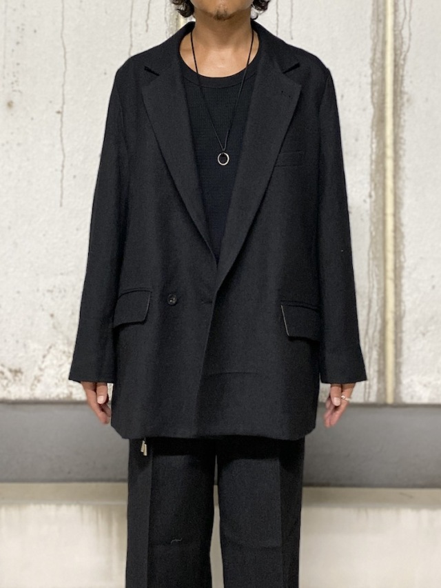ANCELLM SEMI-DOUBLE TAILORED JACKET BLACK 2025AW 通販ページ