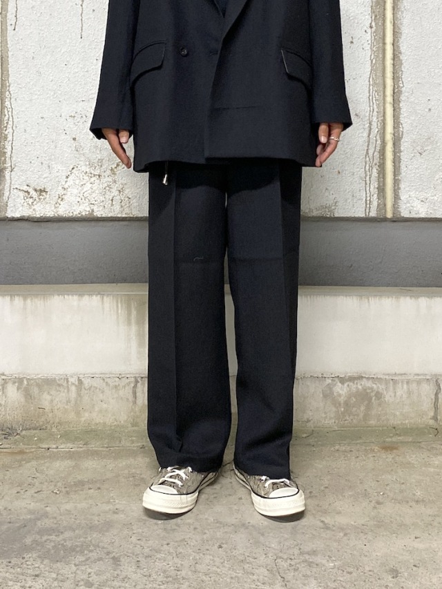 ANCELLM SHRINK WOOL WIDE SLACKS BLACK 2025AW 通販ページ