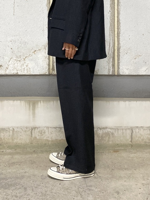 ANCELLM SHRINK WOOL WIDE SLACKS BLACK 2025AW 通販ページ octavia