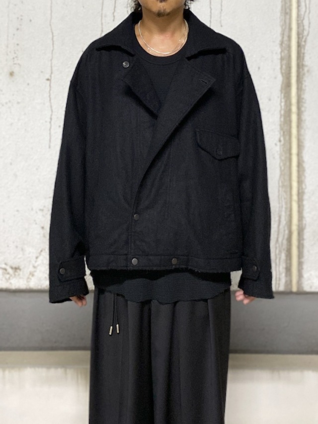 ANCELLM PILLING WOOL DOUBLE BLOUSON BLACK 2025AW 通販ページ