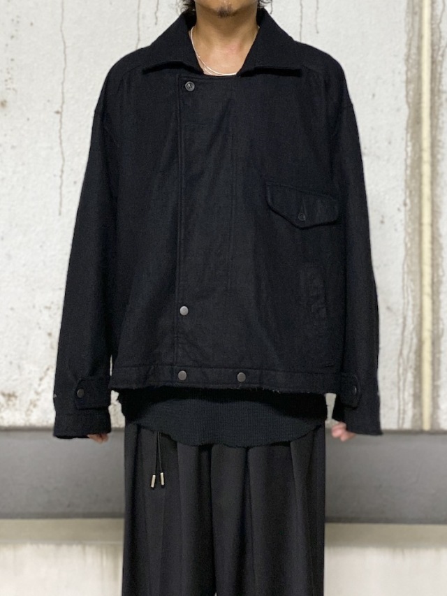 ANCELLM PILLING WOOL DOUBLE BLOUSON BLACK 2025AW 通販ページ