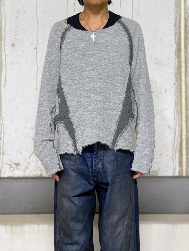 NVRFRGT PANELED LONG SLEEVE T-SHIRT LIGHT GREY 通販 商品