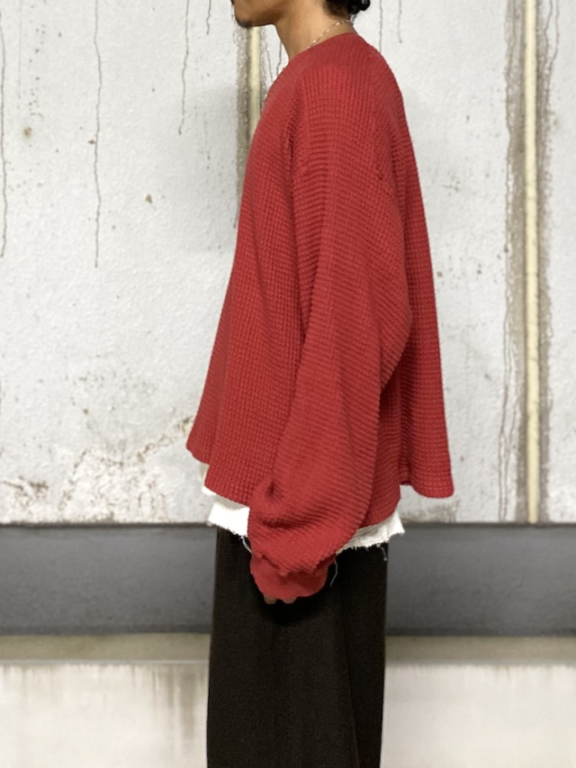 ANCELLM HEAVY WAFFLE OVER LS RED 2025AW 通販ページ octavia