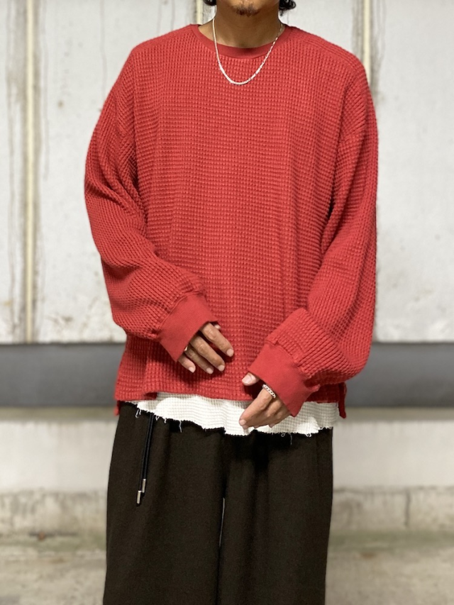ancellm HEAVY WAFFLE OVER LS(RED)サイズ2 HEAVY WAFFLE OVER LS(RED) – ANCELLM