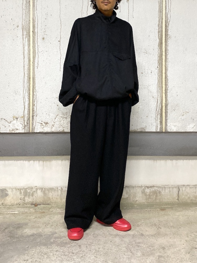 ANCELLM WOOL WIDE EASY TUCK SLACKS BLACK 2025AW 通販ページ