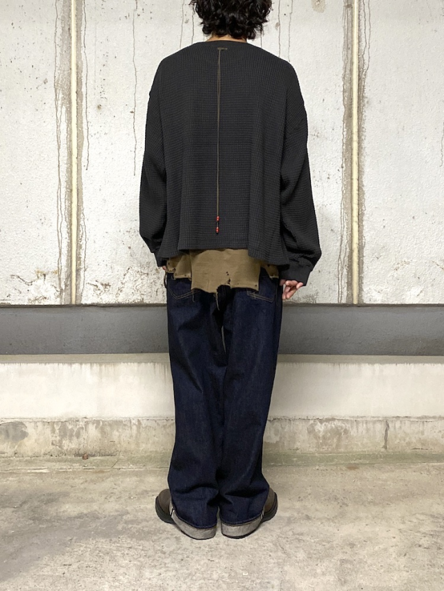 ANCELLM HEAVY WAFFLE OVER LS BLACK 2025AW 通販ページ octavia