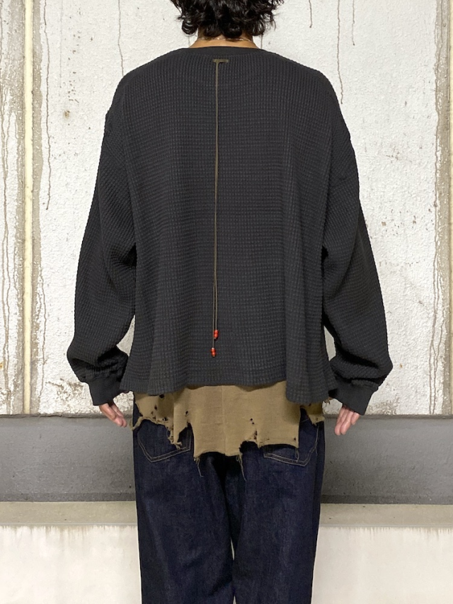 ANCELLM HEAVY WAFFLE OVER LS BLACK 2025AW 通販ページ octavia