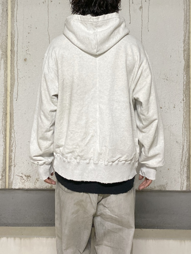 ANCELLM ZIP UP HOODIE HEATHER WHITE 2025AW 通販ページ