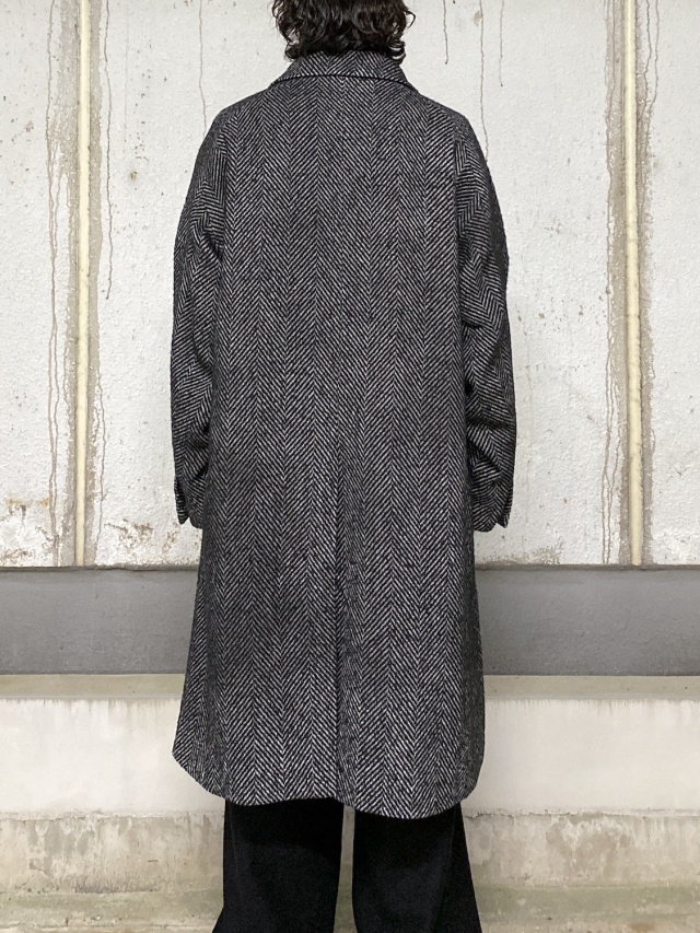 ANCELLM SEMI-DOUBLE CHESTER COAT WHITE/BLACK 通販ページ