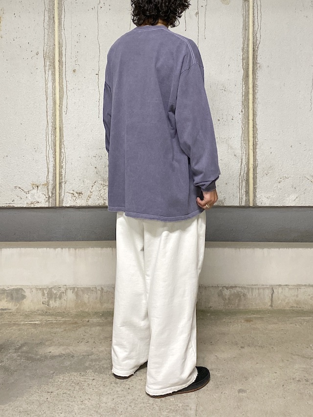 ANCELLM EMBROIDERY DYED LS T-SHIRT PURPLE 通販ページ octavia