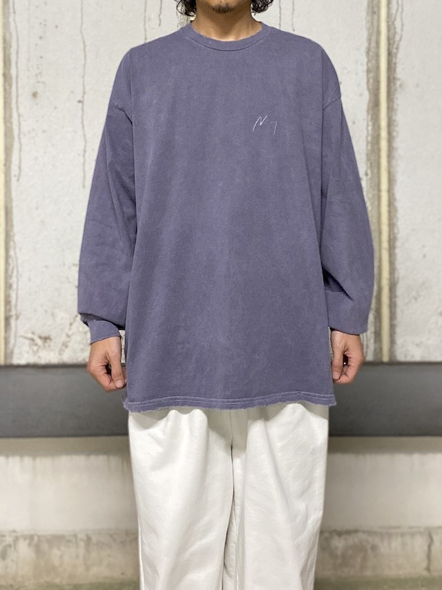 ANCELLM EMBROIDERY DYED LS T-SHIRT PURPLE 通販ページ octavia
