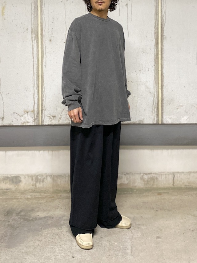 ANCELLM EMBROIDERY DYED LS T-SHIRT BLACK 通販ページ octavia